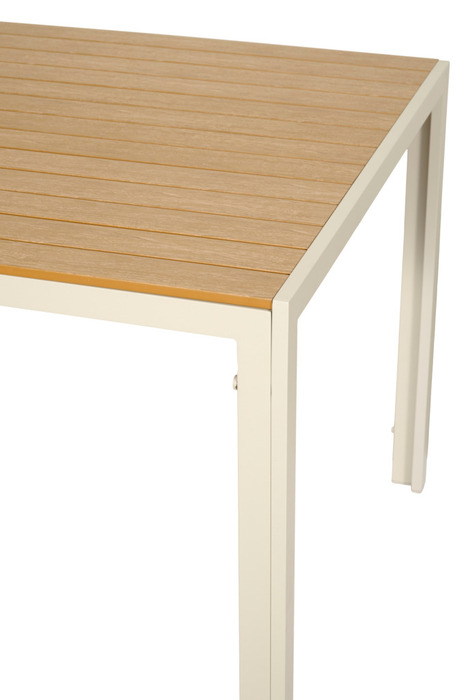 Hagebord 205 x 90 cm aluminium/nonwood lys teak – Sunlife